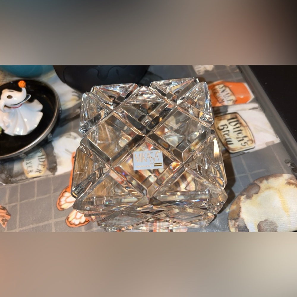 MIKASA vintage glass trinket box